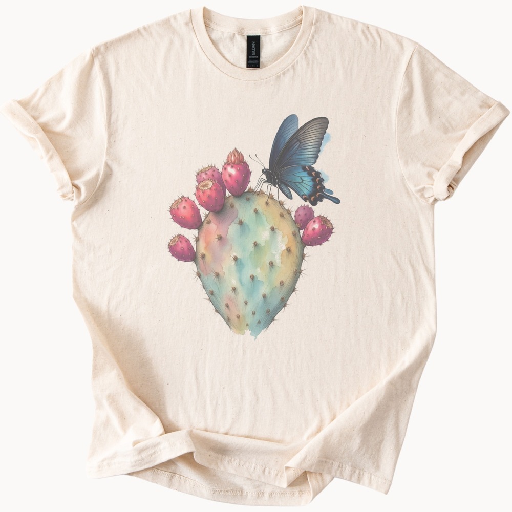 Swallowtail Butterfly Resting on Prickly Pear Cactus Tee